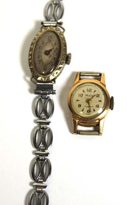 Lot 472 - A ladies 18ct yellow gold wristwatch movement...