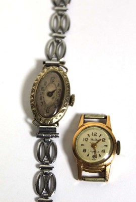 Lot 472 - A ladies 18ct yellow gold wristwatch movement...