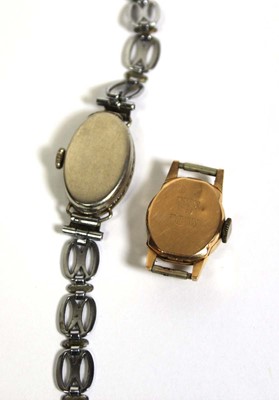Lot 472 - A ladies 18ct yellow gold wristwatch movement...