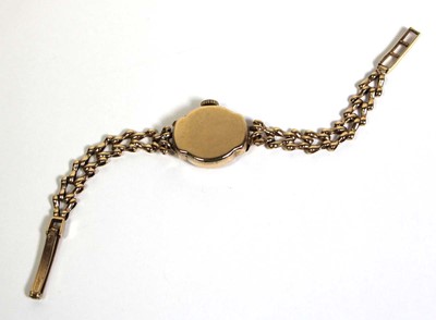 Lot 473 - A ladies 9ct yellow gold wristwatch by...