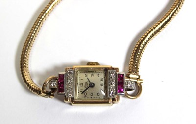 Lot 474 - A ladies 9ct yellow gold cocktail wristwatch...
