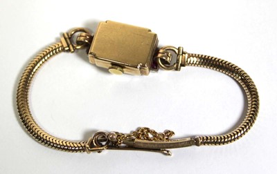 Lot 474 - A ladies 9ct yellow gold cocktail wristwatch...