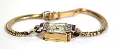 Lot 474 - A ladies 9ct yellow gold cocktail wristwatch...