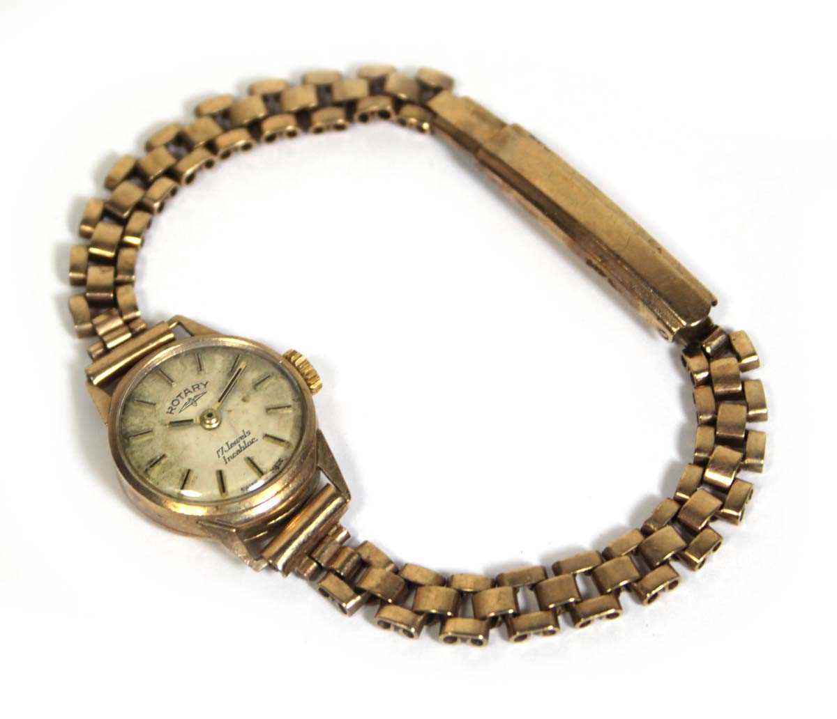 Lot 475 - A ladies 9ct yellow gold wristwatch by Rotary,...