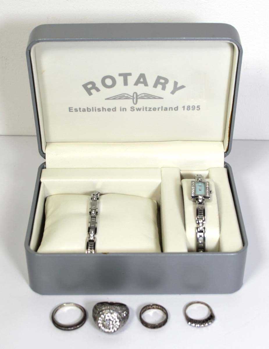 Lot 476 - A ladies stainless steel Rotary wristwatch and...