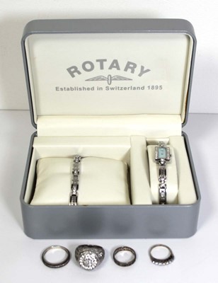 Lot 476 - A ladies stainless steel Rotary wristwatch and...