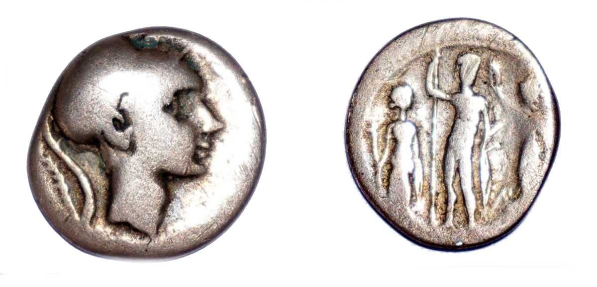 Lot Cornelia denarius, circa 112 BC, obverse: CN....