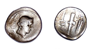 Lot Norbanus denarius, circa 83 BC, obverse: C...