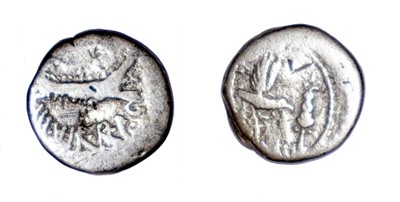 Lot Republican denarius, circa 32 BC, obverse: ANT...