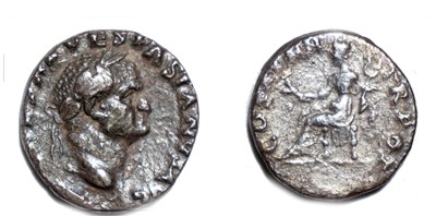 Lot Vespasian denarius, circa 70 AD, obverse: IMP...