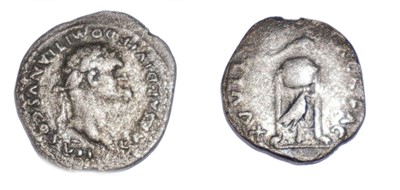 Lot Domitian denarius, obverse:...