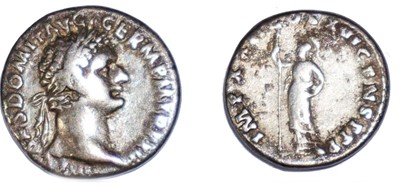 Lot Domitian denarius, circa 92 AD, obverse: IMP...