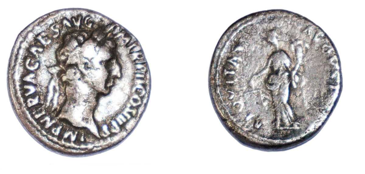 Lot Nerva denarius, circa 96 AD, obverse: IMP...