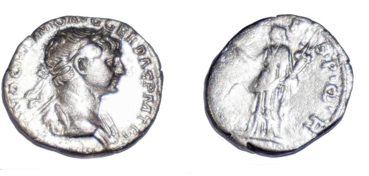 Lot Trajan denarius, circa 116 AD, obverse: IMP...