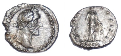Lot 3x Antoninus Pius denarius coins, including...