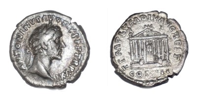 Lot 3x Antoninus Pius denarius coins, including...