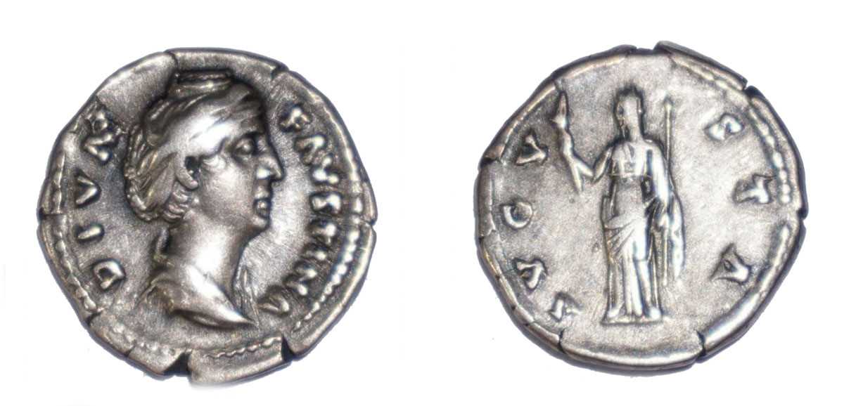 Lot 3x Diva Faustina denarius coins, all circa 147 AD
