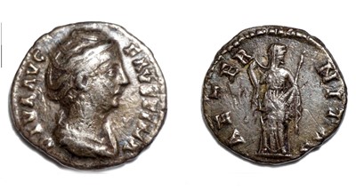 Lot 3x Diva Faustina denarius coins, all circa 147 AD