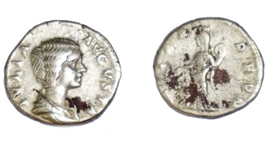 Lot 2x Julia Domna denarius coins, including 198...