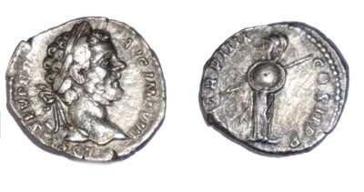 Lot Group of Septimius Severus denarius coins,...