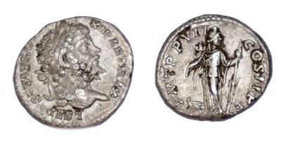Lot Group of Septimius Severus denarius coins,...