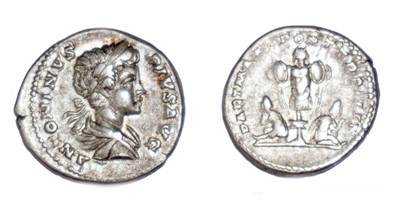 Lot 2x Caracalla denarius, 197 AD and 201 AD (both...