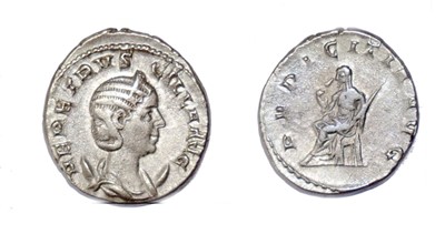 Lot 4x Elagabalus denarius coins, from 218 AD to...