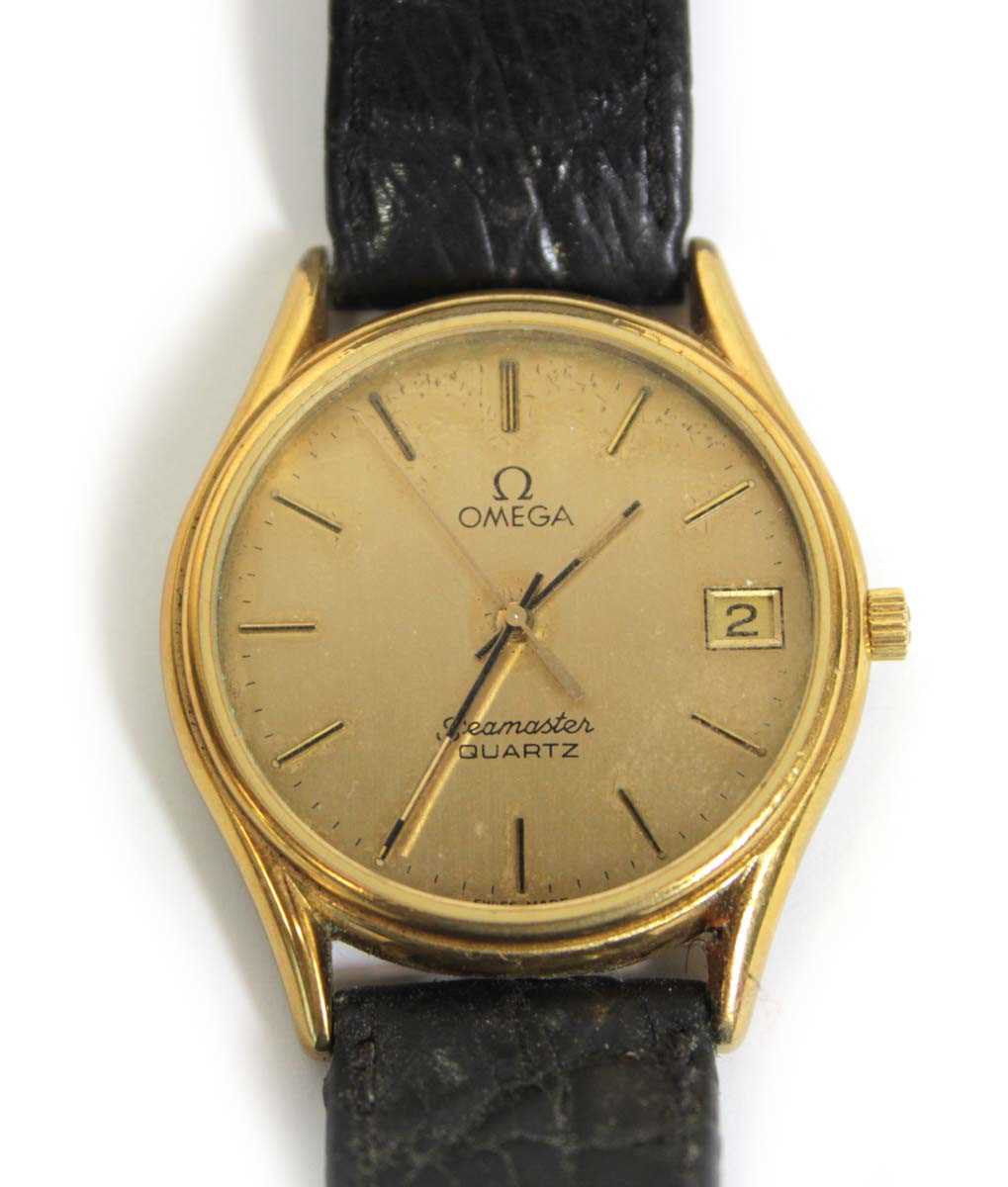 Lot 482 - A gentleman's gold plated quartz Seamaster...