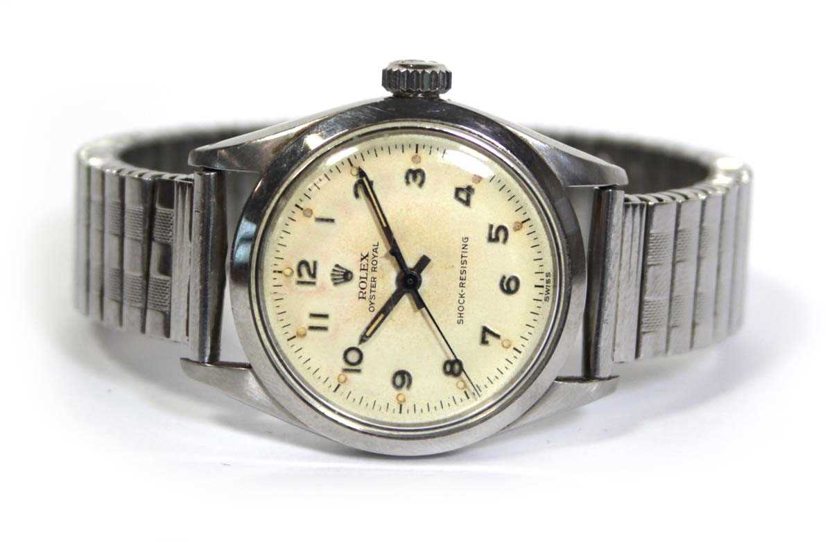 Lot 484 - A unisex stainless steel Oyster Royal...
