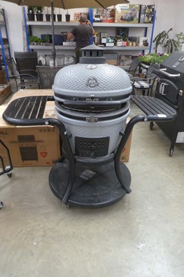 Lot 2001 - Pit Boss charcoal smoker BBQ on trolley with 2...