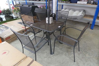 Lot 2006 - Grey metal mesh framed 5 piece garden dining...