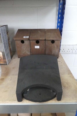 Lot 2028 - Wooden 3 section bird house with bat house