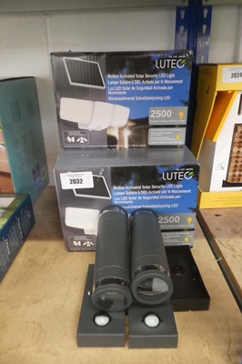 Lot 2032 - 3 boxed Lutec motion activated solar security...
