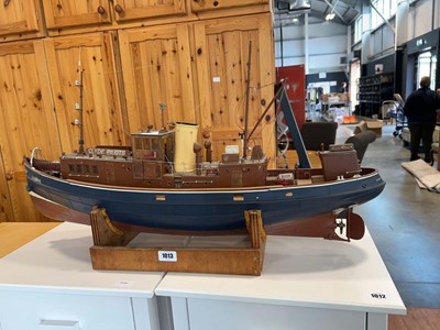Lot 1013 - Scratch built model boat with Cumbrae