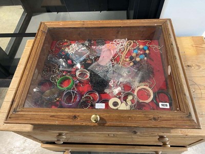 Lot 1020 - Pine framed counter top display with contents...