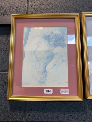 Lot 1055 - 2 framed and glazed prints of various figures