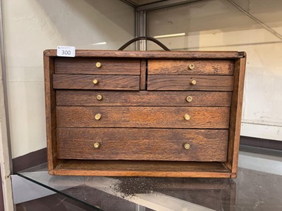 Lot 300 - An oak engineers chest with seven drawers (A/F)