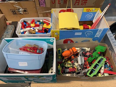 Lot 1463 - 4 small crates containing model vehicles and Lego