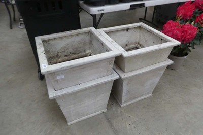Lot 2181 - Set of 4 square fibre glass plant pots