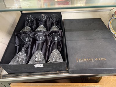 Lot 323 - A boxed set of six cut glass drinking vessels...