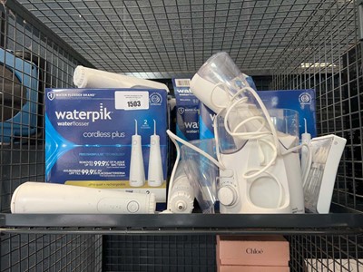 Lot 1503 - Cage containing 6 boxed WaterPik water...