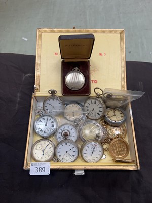 Lot 389 - A box containing an assortment of pocket...