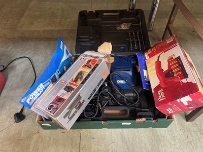 Lot 418 - A tray of mostly power tools to include...