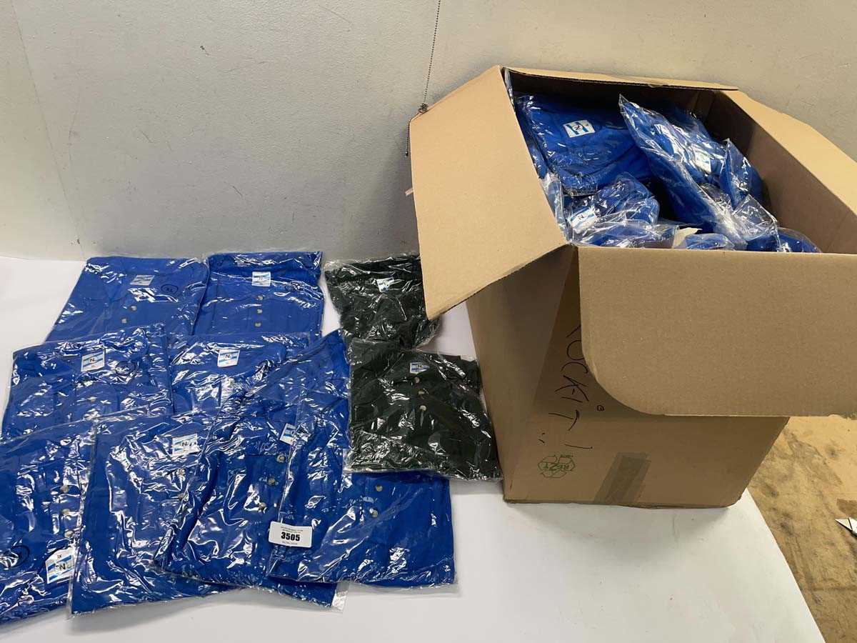 Lot Large box of mixed colour and size polo shirts