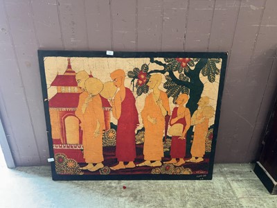 Lot 38 - An unframed eastern style Batik print