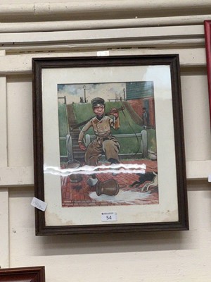 Lot 54 - A framed and glazed comical pen and wash...