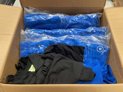 Lot Box of zip fleece jackets and polo shirts
