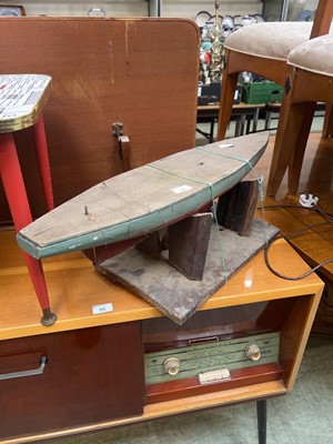 Lot 96 - A distressed part built model of a boat
