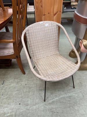 Lot 97 - A modern metal and wickerwork conservatory chair