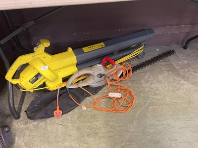 Lot 124 - A Challenge electric garden blower/vac along...